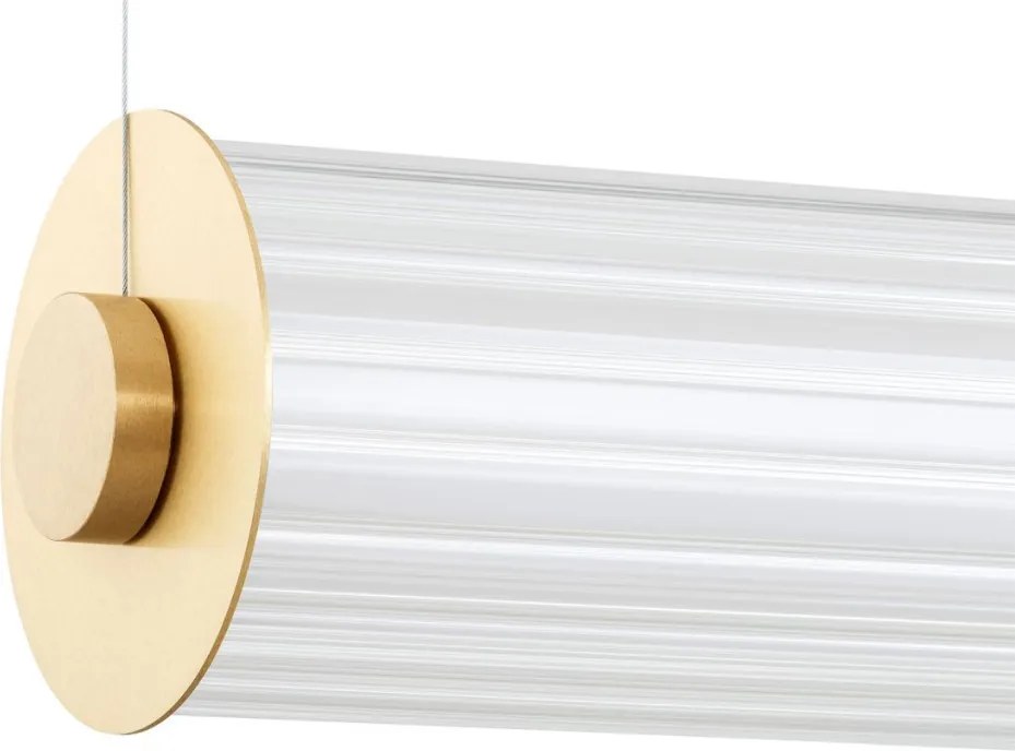 ARGON 8624 HAMPTON Modern Led Függesztett Lámpa Csiszolt Sárgaréz, Átlátszó LED IP20