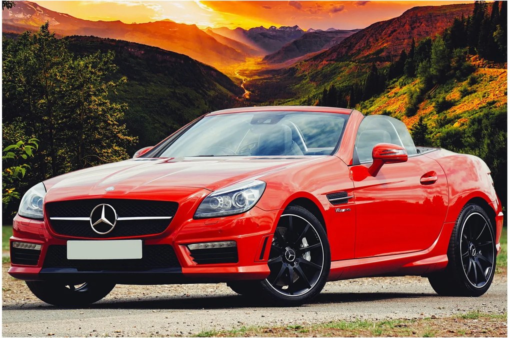 Kép - piros Mercedes (90x60 cm)