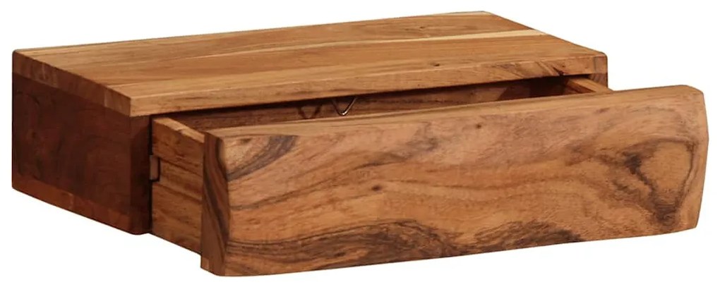 2 darab tömör akácfa fali polc 30x17x8 cm