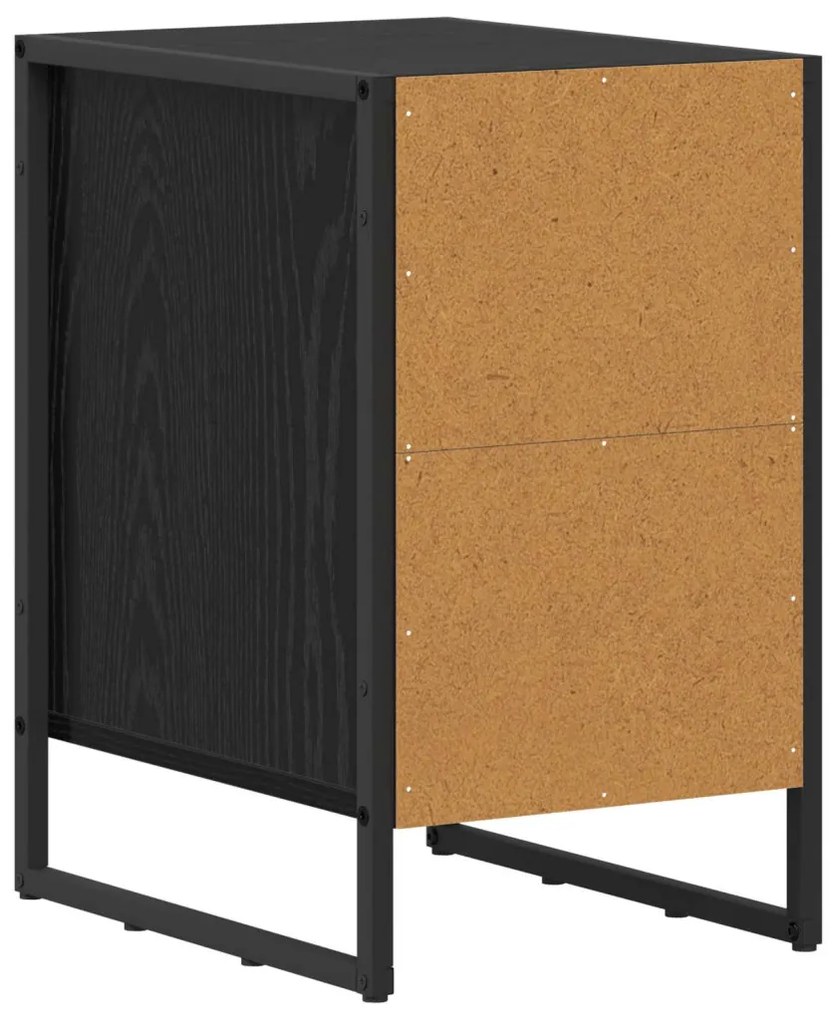 Éjjeli asztal 2 pcs Fekete tölgy 39.5 x 30 x 50 cm Faanyag