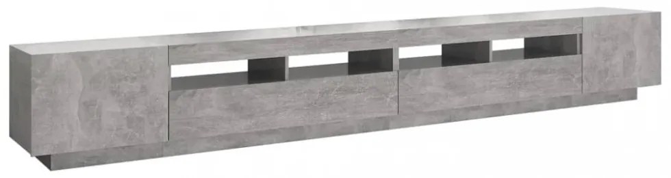 betonszürke TV-szekrény LED-lámpákkal 300 x 35 x 40 cm