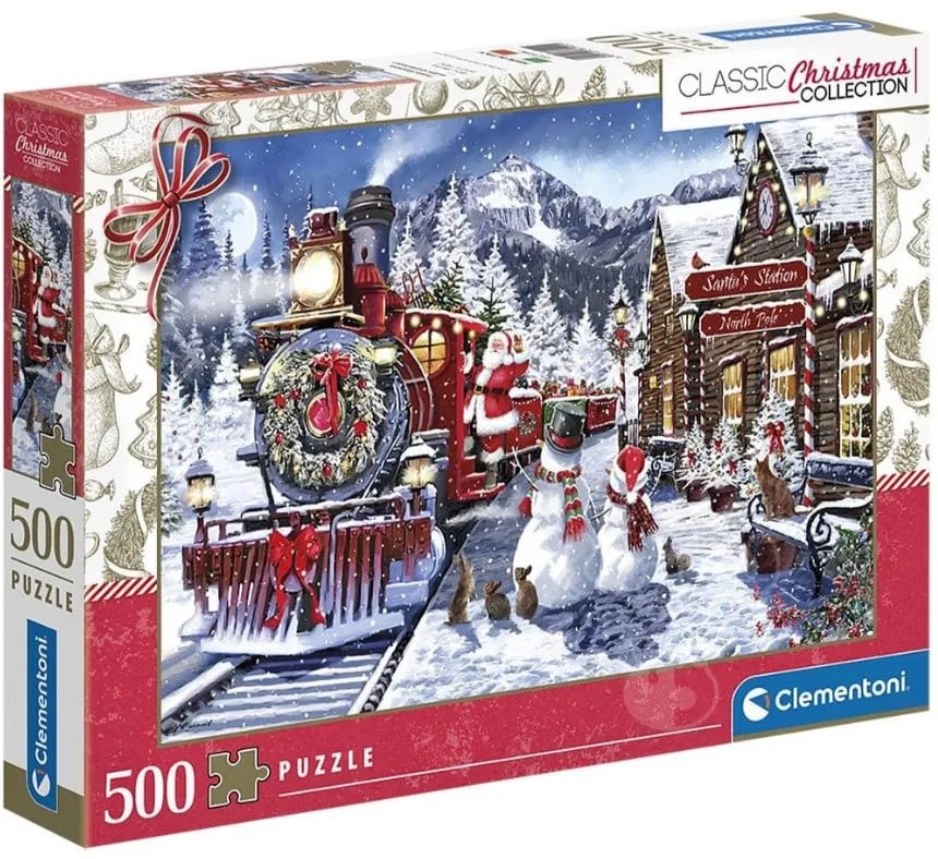 Karácsonyi Train Station 500 db-os puzzle Clementoni