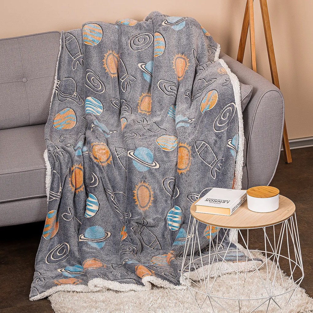 4Home Planetarium gyapjú hatású pléd, 150 x 200 cm