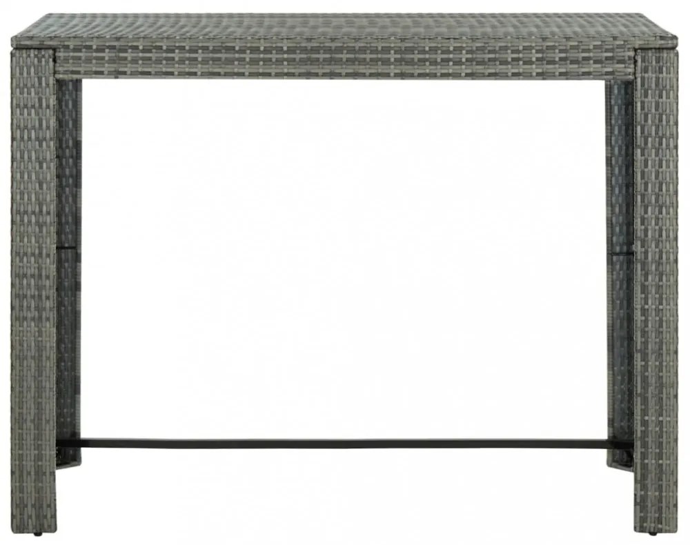 9 részes polyrattan kültéri bárszett antracitszürke párnákkal