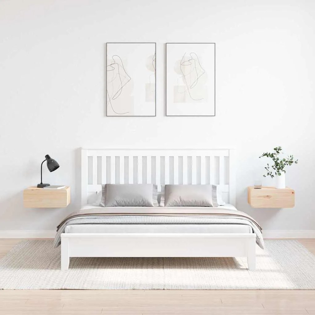 Éjjeli asztal 2 pcs Barna 39 x 34 x 16.5 cm Tömör fenyőfa