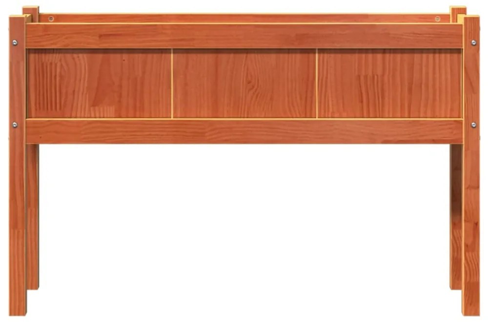 viaszbarna tömör fenyőfa kerti virágláda 110 x 31 x 70 cm