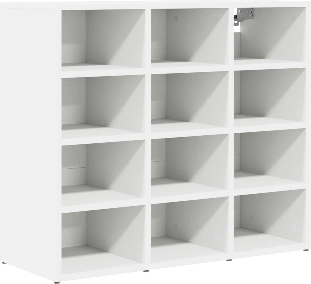 vidaXL Cipőszekrény polcokkal Fehér 77,5 x 30 x 67 cm Faanyag