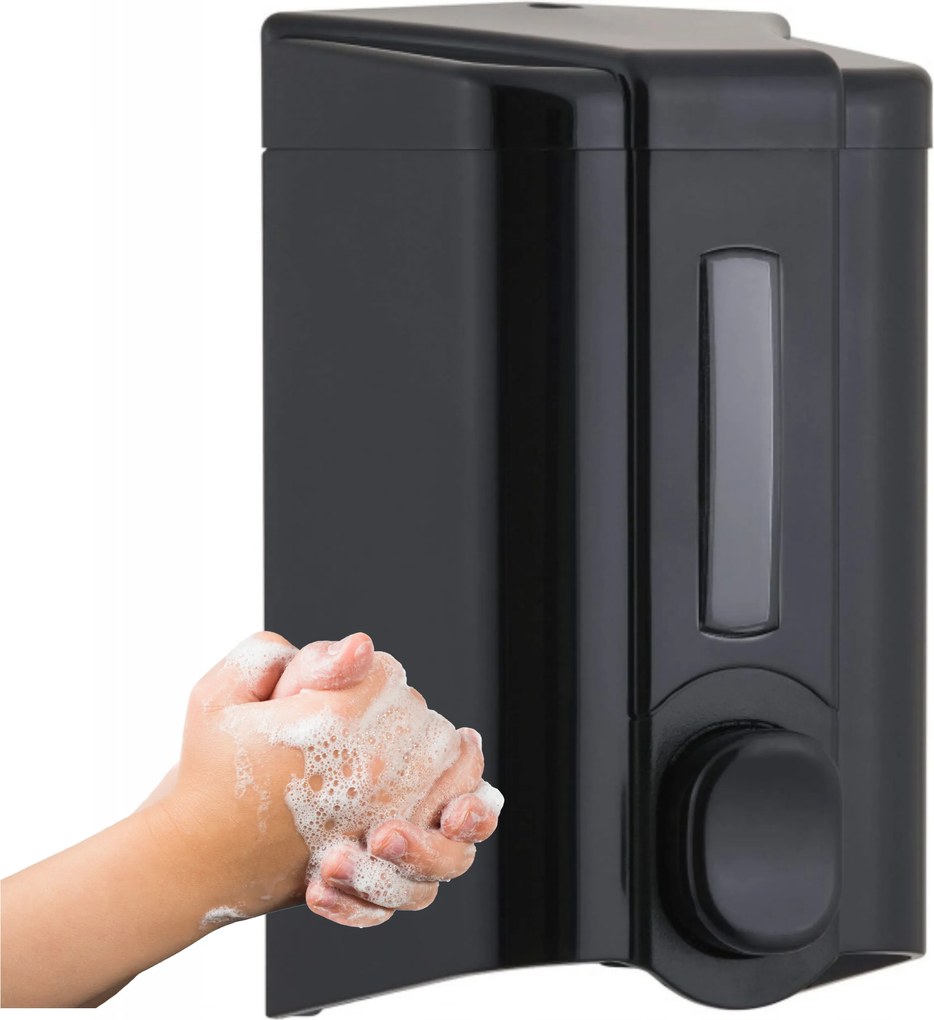 Adagoló adagoló folyékony szappan diszpenzer 500 ml fekete fali Pzh Tanúsítvány