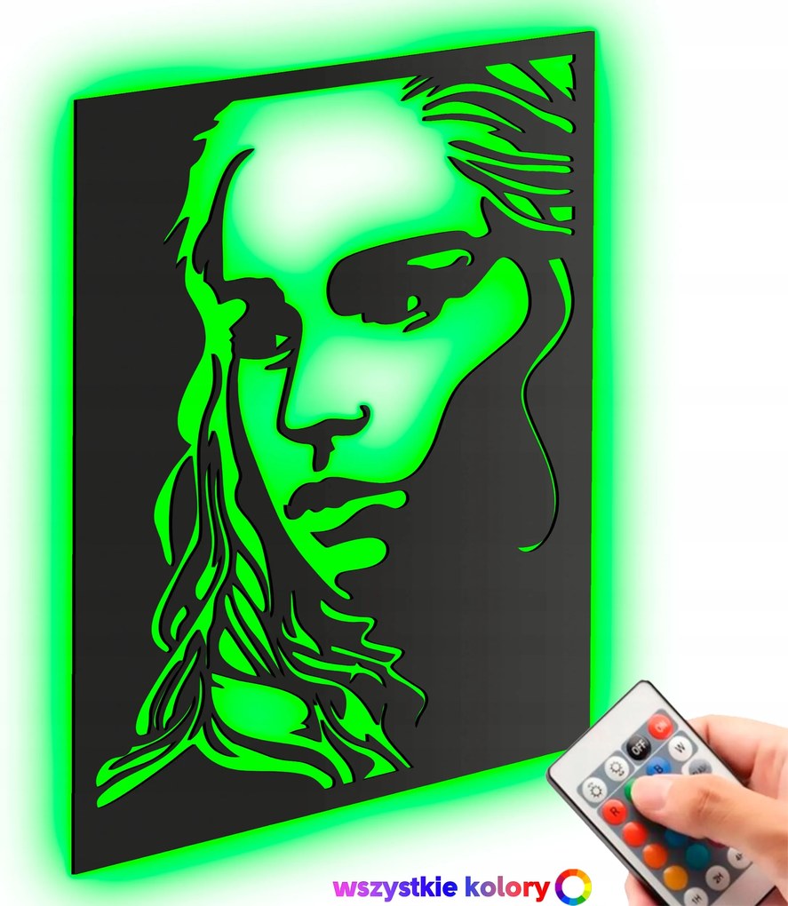 3D fa kép Daenerys Targaryen Trónok harca fali Led éjszakai lámpa