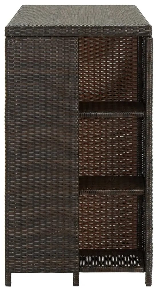 Barna polyrattan kerti tárolóláda 120 x 60 x 110 cm
