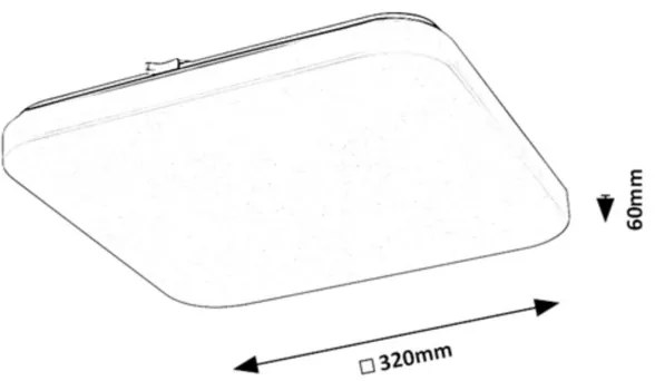 Rabalux 71108 - VENDEL LED mennyezeti lámpa 18W, 3000K, 32x32 cm