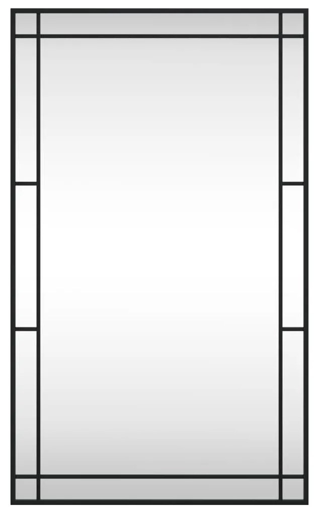 fekete téglalap alakú vas fali tükör 60 x 100 cm