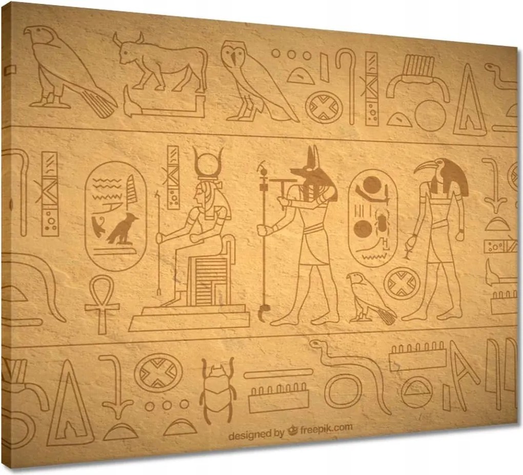 Vászonkép 50x40 Egyiptomi hieroglifák