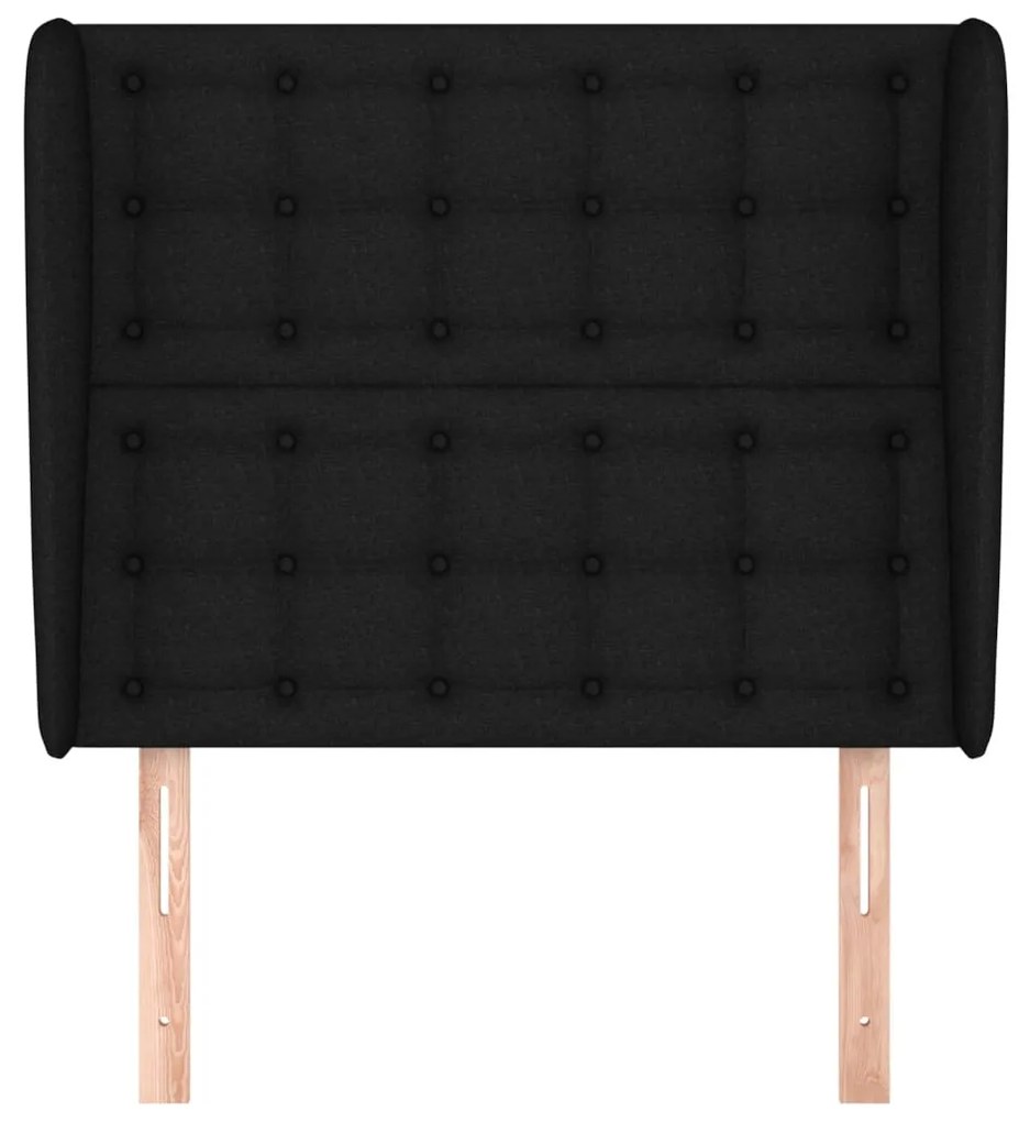 fekete szövet fejtámla szárnyakkal 103 x 23 x 118/128 cm