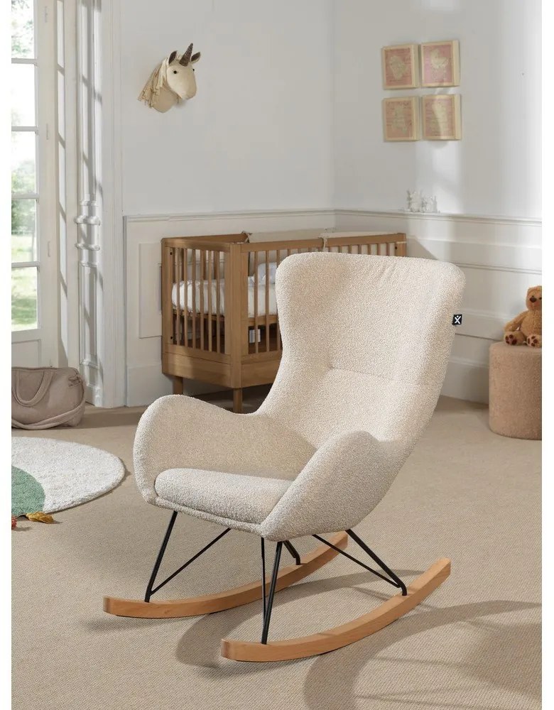 Bézs buklé gyerek hintafotel Rocky – Vipack