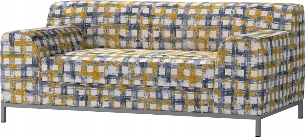Kramfors 2 személyes kanapé huzat Ikea kék-sárga kockás