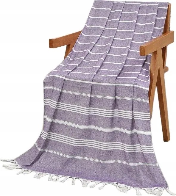 Boho strandtörölköző rojtokkal 90x180 cm Lila