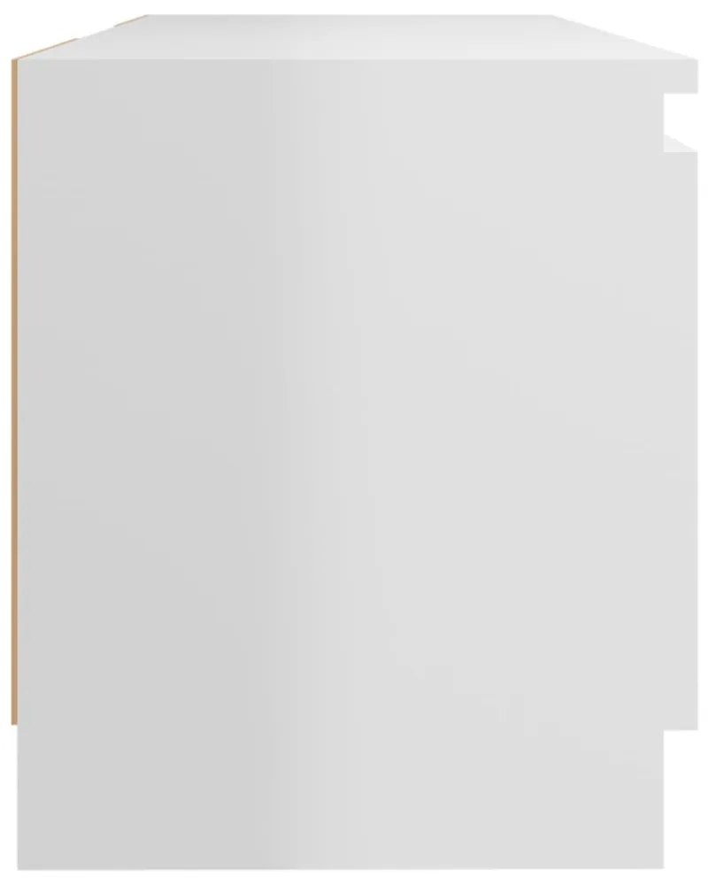 magasfényű fehér TV-szekrény LED lámpákkal 120 x 30 x 35,5 cm