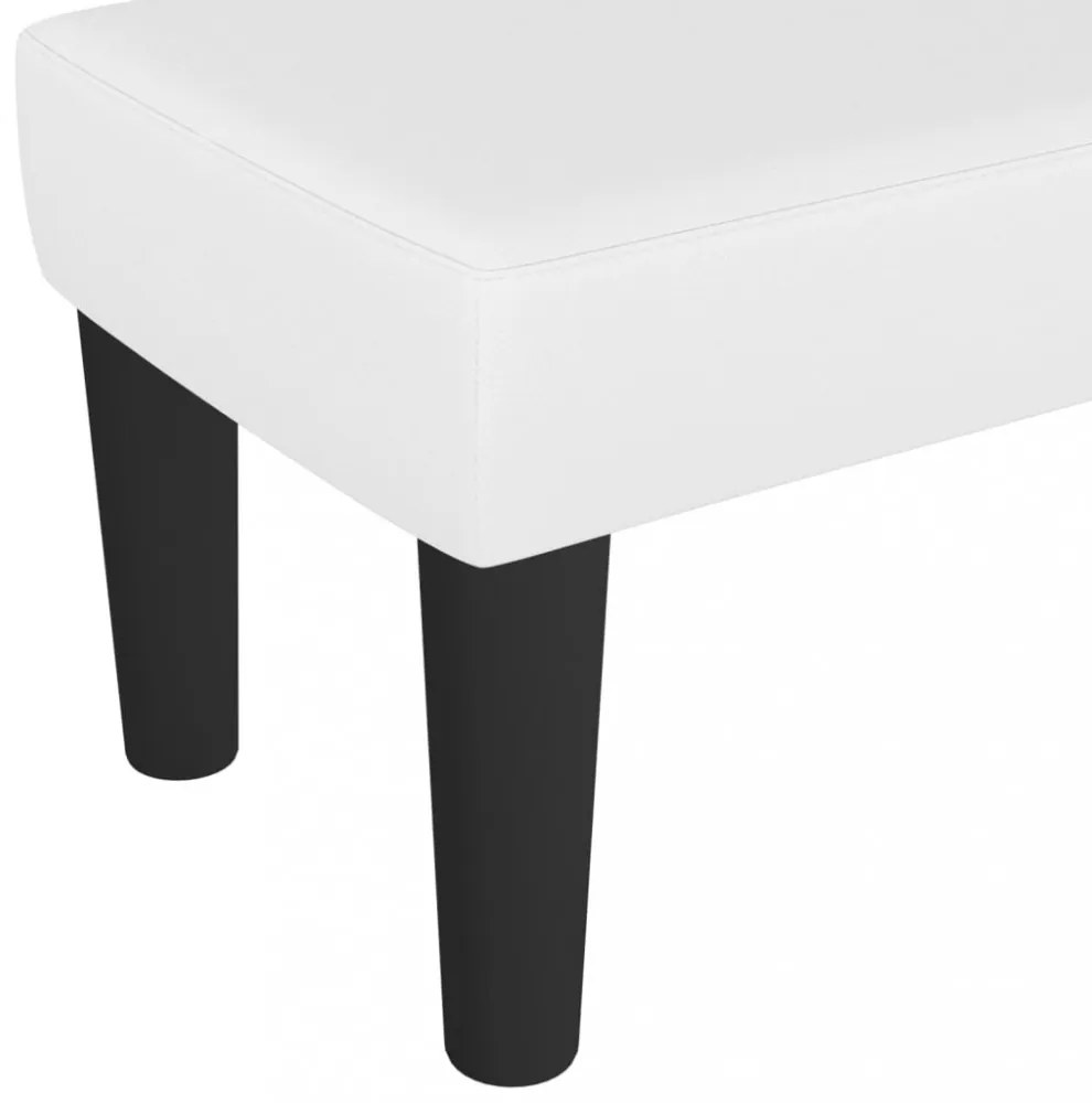 fehér műbőr pad 70 x 30 x 30 cm