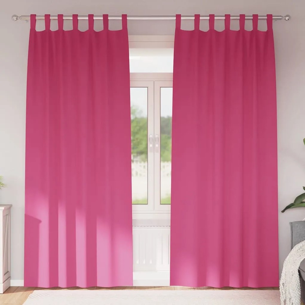 Függönyök 2 pcs Fényes rózsaszín 225 x 140 cm Poliészter