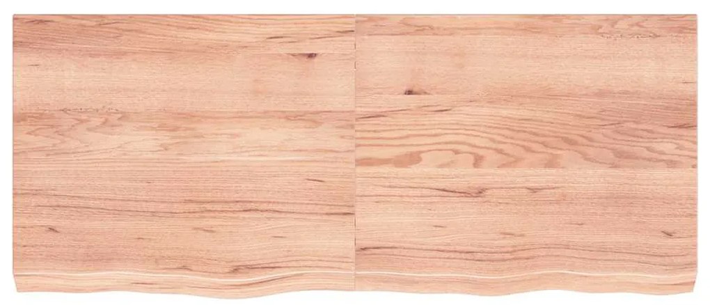 világosbarna kezelt tömör fa fürdőszobai pult 120x50x(2-6) cm