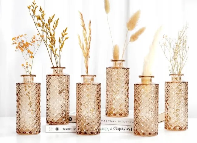 6 db-os rusztikus váza szett vintage virágok Asztal dekoráció Esküvő Üveg