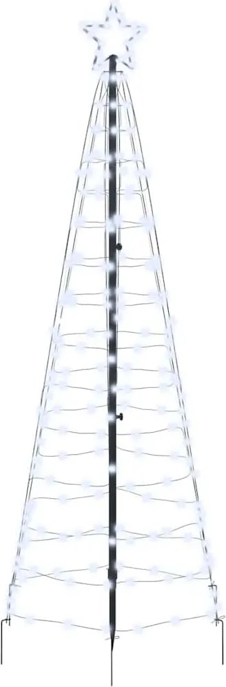 vidaXL LED Karácsonyfák talajráccsal Hideg fehér 250 cm Vas