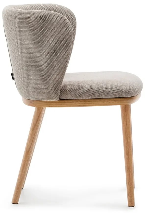 Világosbarna kárpitozott étkezőfotel Ciselia – Kave Home