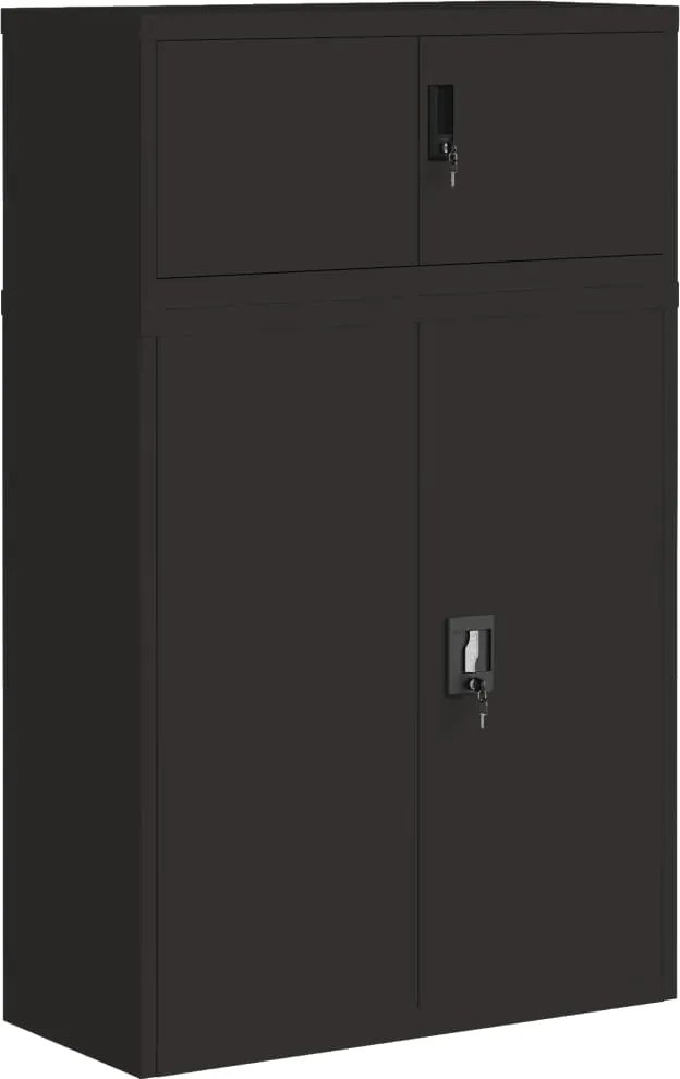 vidaXL fekete acél irattartó szekrény 90x40x145 cm