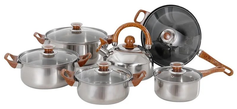 12 részes inox edénykészlet teáskannával G012