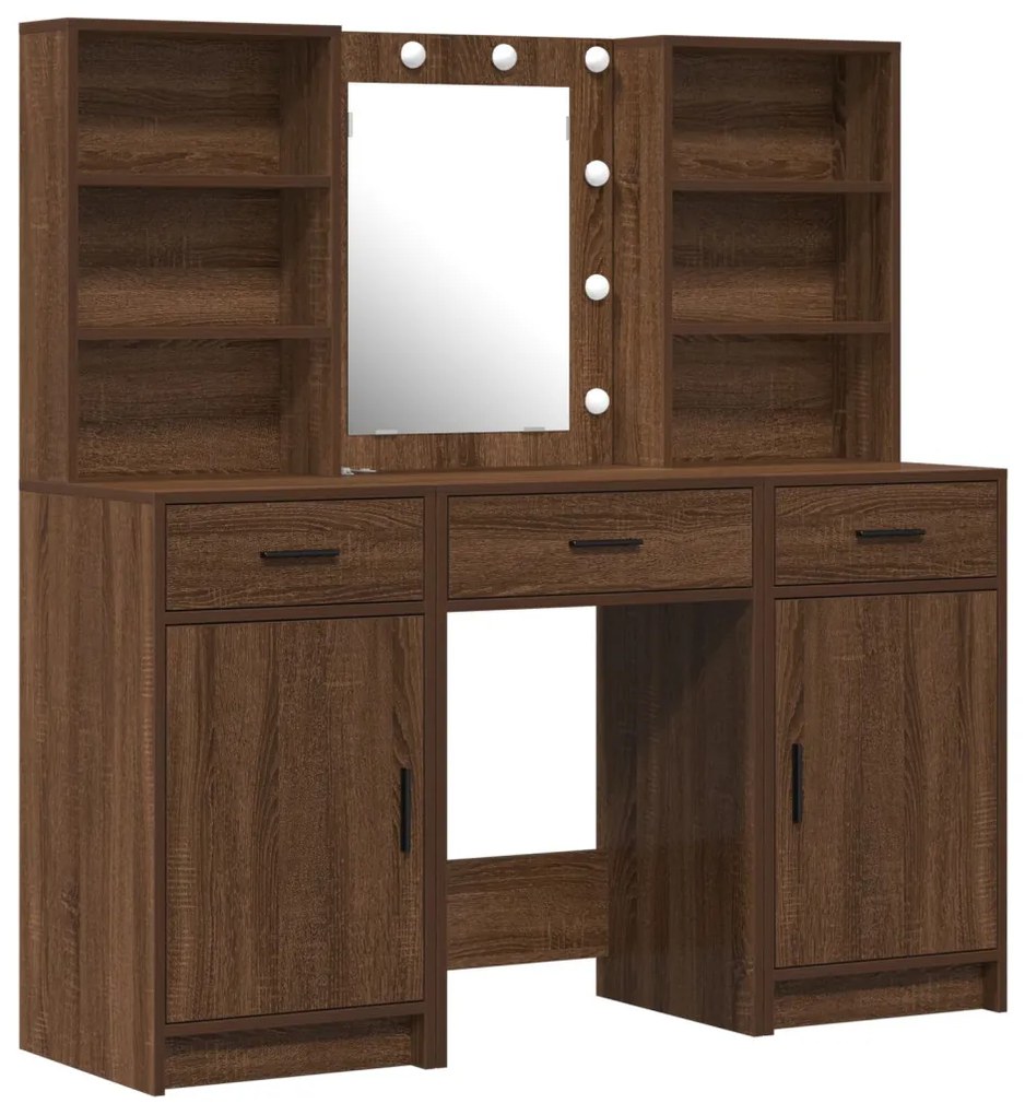 Sminkasztal Készlet 3 pcs Régi fa 50 x 41 x 135 cm Faanyag