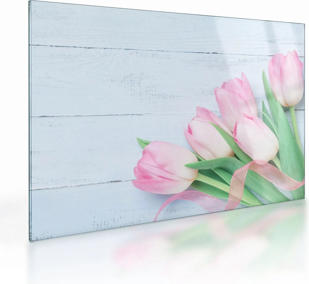 Kép - tulipán csokor (üvegen) (70x50 cm)