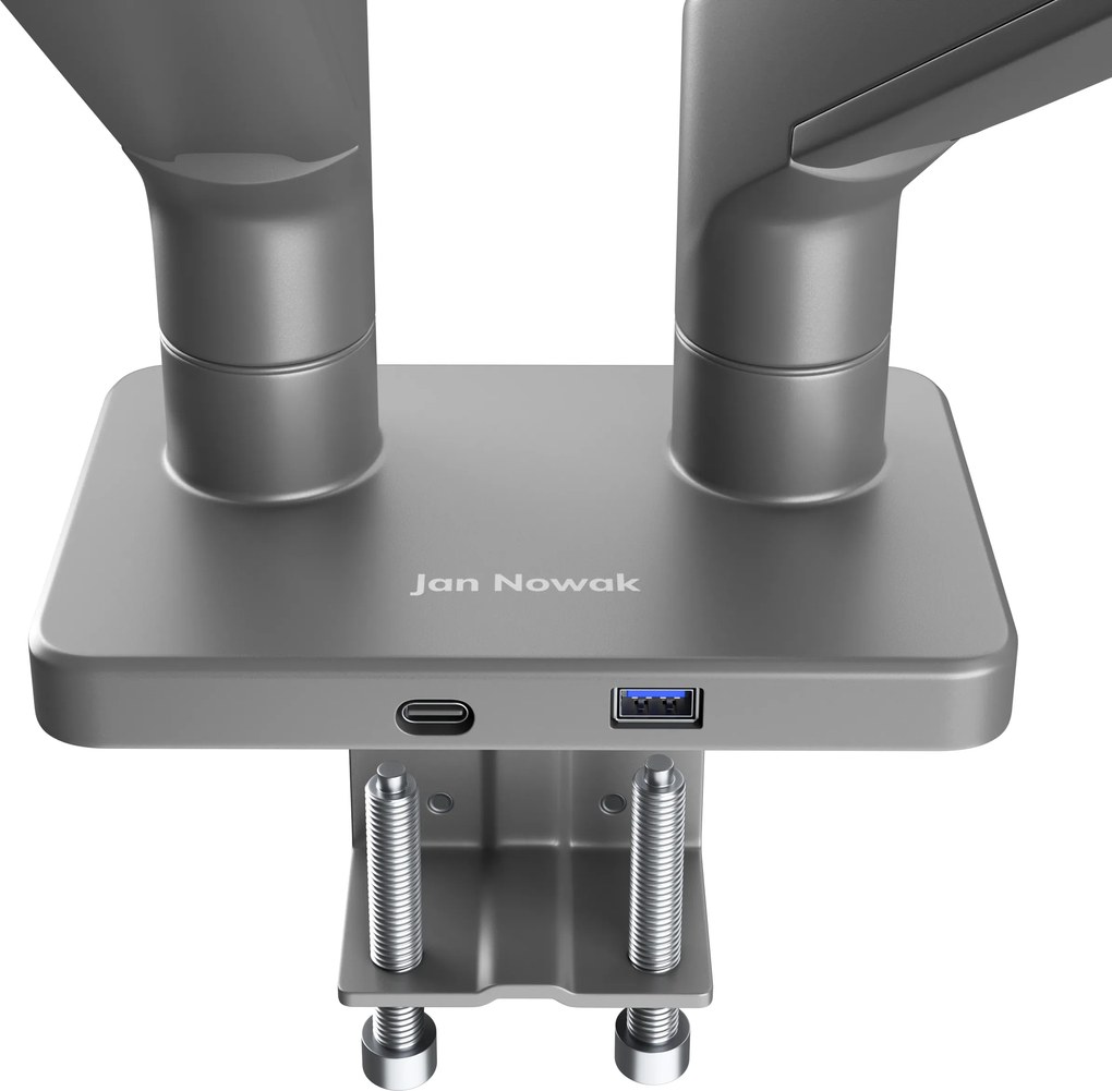 JAKE fém dupla monitorállvány, szürke