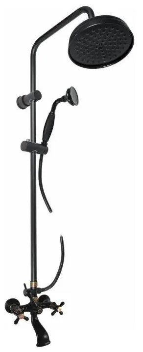 RAV Slezák MK159.5/7CMATSM - Kádgarnitúra csapteleppel MORAVA RETRO, fekete/sárgaréz