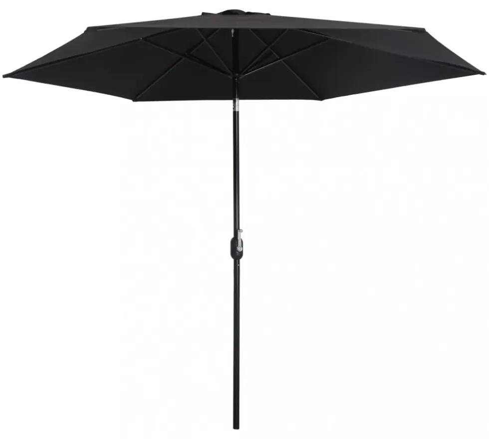 Fekete kültéri napernyő fémrúddal 300 cm