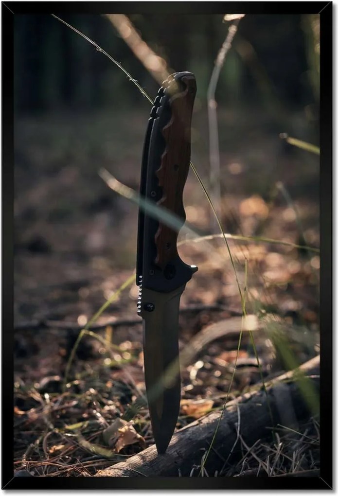 Poszterek keretben 40x60 Szúrt túlélő kés