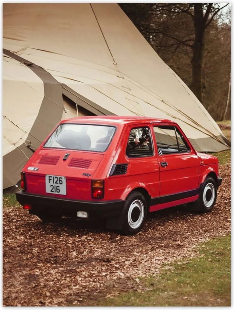 Poszterek 30x40 Piros kisautó Fiat 126p