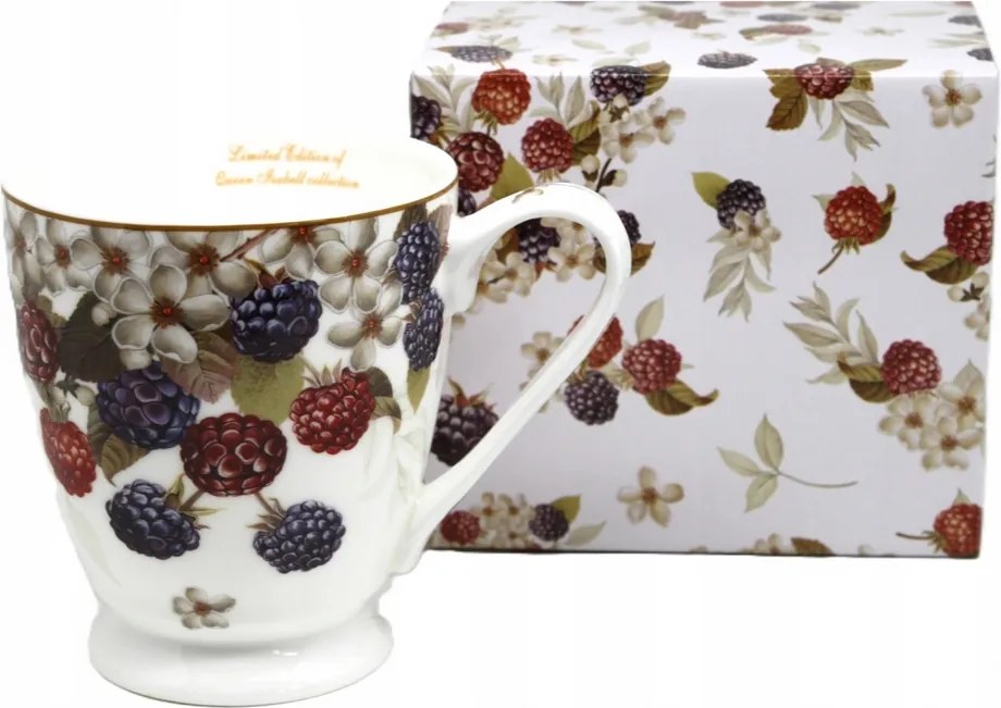 Elegáns Queen Isabell porcelán jumbo bögre erdei gyümölcs motívummal