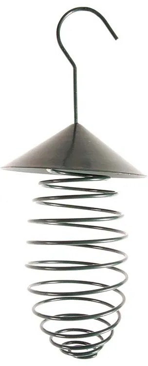 Rugalmas fém madáretető spirál, tetővel, 23 cm