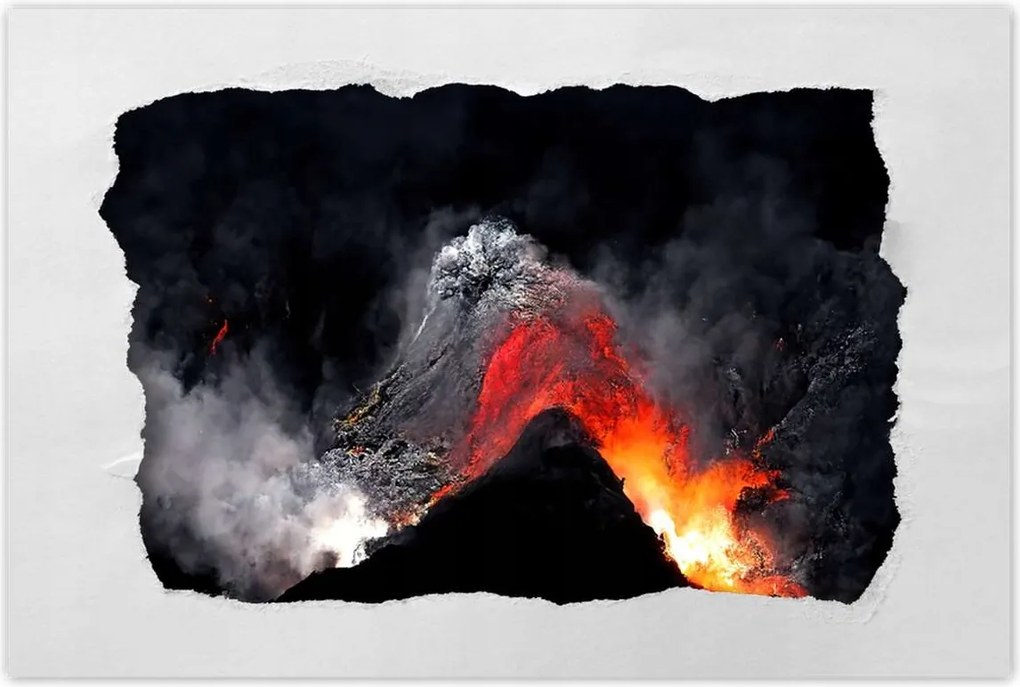 Poszterek 90x60 Vulkánkitörés láva por