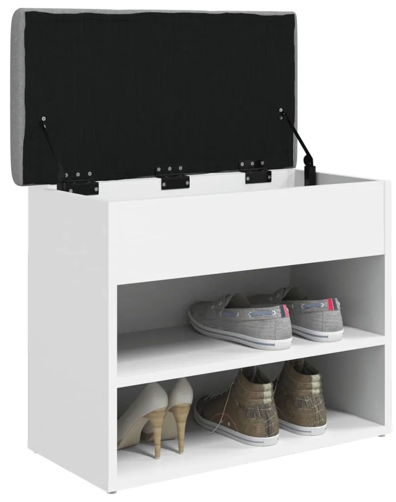 fehér cipőpad 62 x 32 x 50 cm rétegelt fából