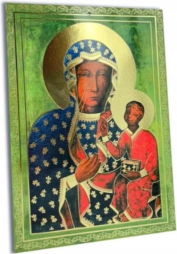 Vászonkép 16x24cm. Szűz Mária a lemezen