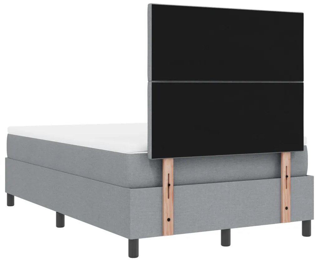 Box Spring Ágy matresszel Világosszürke Kis Dupla Szövet