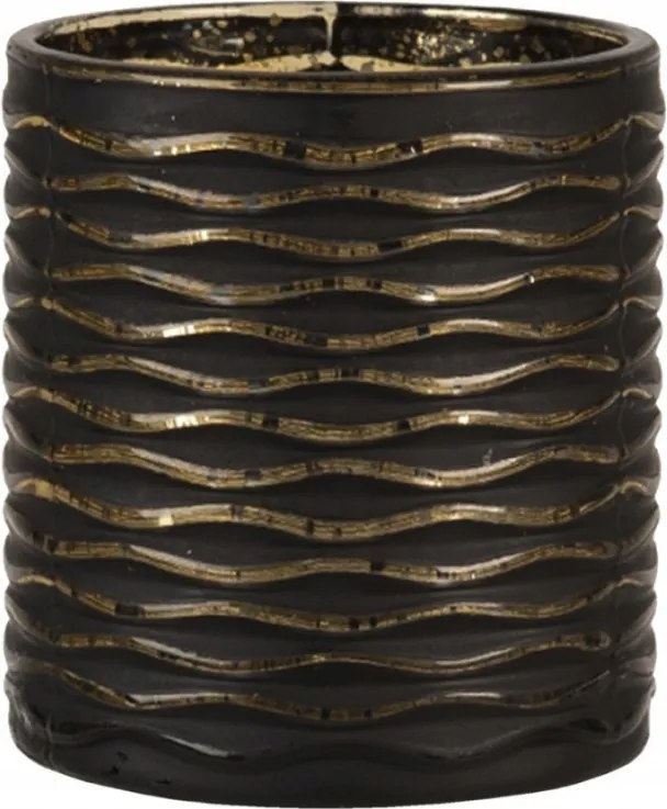 Paulien barna üveg gyertyatartó S 7x8 cm