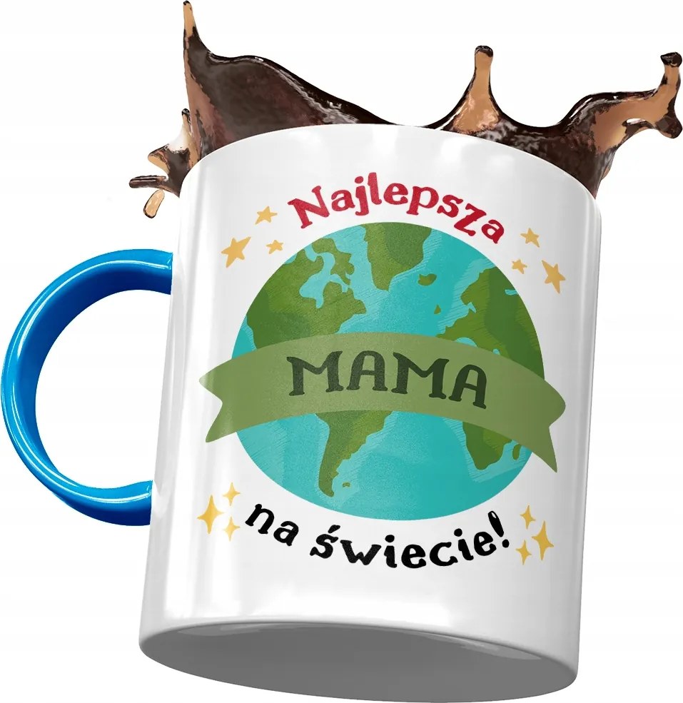 Kék Bögre Anyák napjára Nyomtatott fényképpel