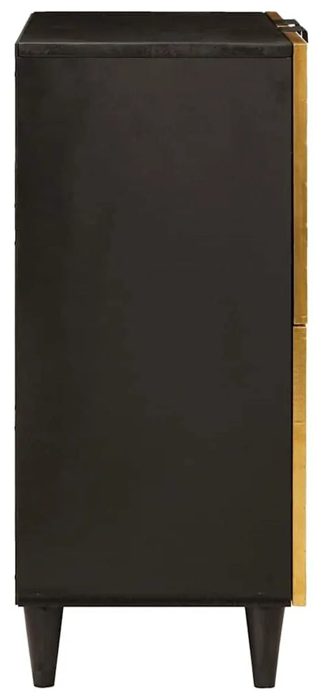 Oldalsó szekrény tárolóval Fekete és Arany 60 x 33.5 x 75 cm