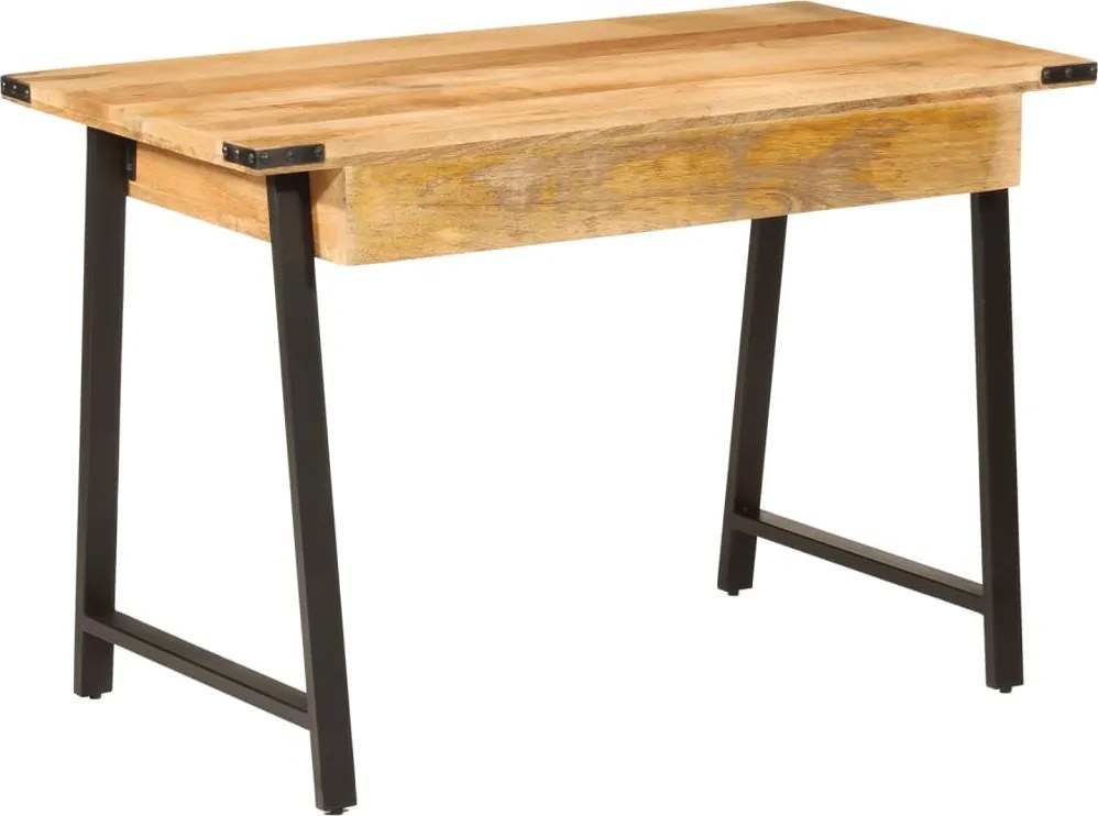 vidaXL tömör mangófa és vas íróasztal fiókokkal 105 x 55 x 70 cm