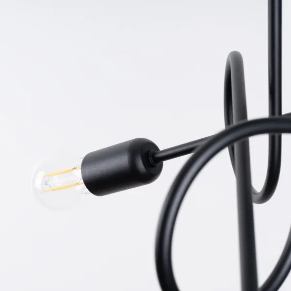 Sollux SL.1434 - Felületre szerelhető csillár  LOOP 3xE27/15W/230V fekete