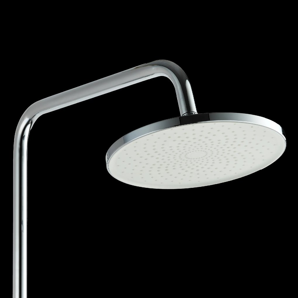 Invena Rikia, zuhanyszett 3 funkciós karos keverőcsappal, kézi és fejzuhannyal, króm, INV-AU-24-B01-G