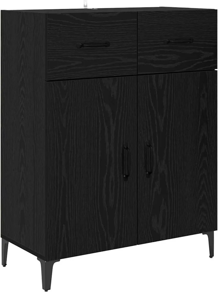 vidaXL Széf fiókkal Fekete tölgy 69,5 x 34 x 90 cm Faanyag
